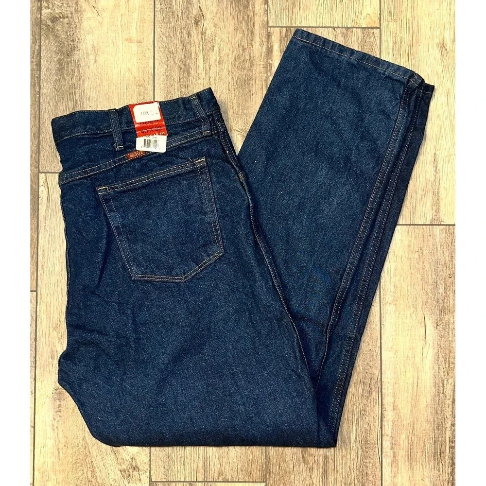 Vintage RUSTLER BOOT JEAN Men's 40 x32 Reg Fit Dark Wash Cotton Denim Jeans NOS